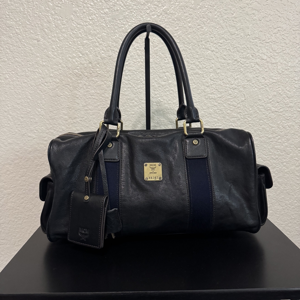 MCM Soft Leather Mini Duffel Bag With Pouch